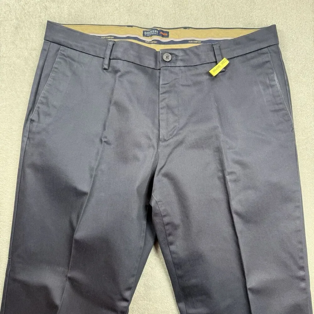 Lot Of 3 Men’s Chino‎ Pants 36x34 Blue Cotton Classic And Athletic Fit Office
